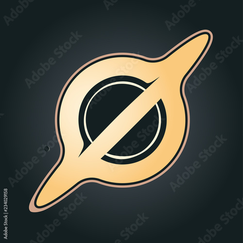 Interstellar movie icon. Gargantua Black Hole. Eps