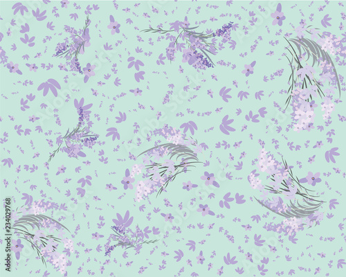 Floral lavender retro vintage background, illustration