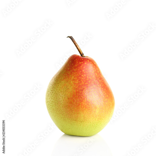 ripe pear on white background