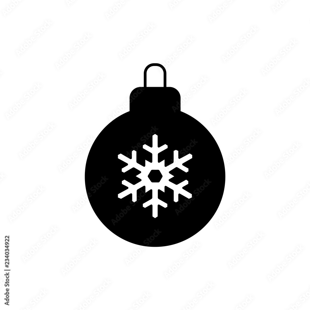 Obraz premium Christmas ball with snowflake. vector icon