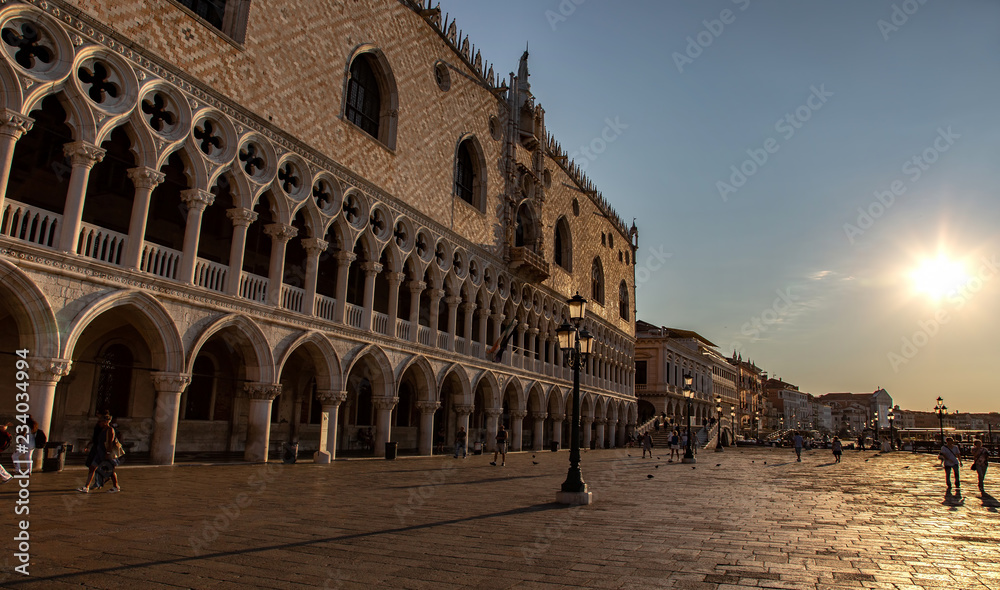 Italy beauty, Doge's Palace on San Marco square in Venice, Venezia
