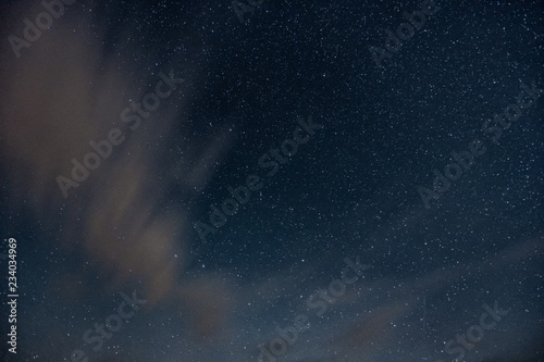 Night photo with stars long exposure