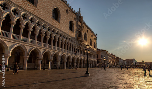 Italy beauty, Doge's Palace on San Marco square in Venice, Venezia