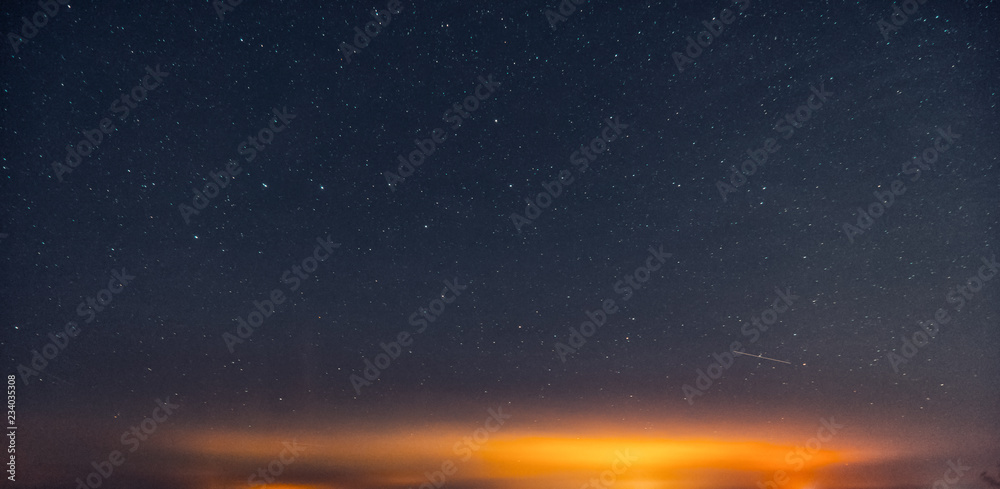 Fototapeta premium Night photo with stars long exposure