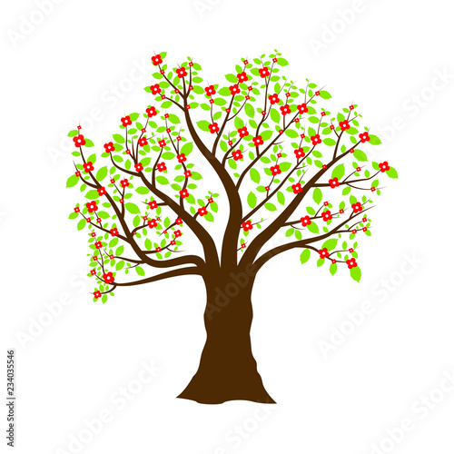 Tree vector illustration isolated on white background