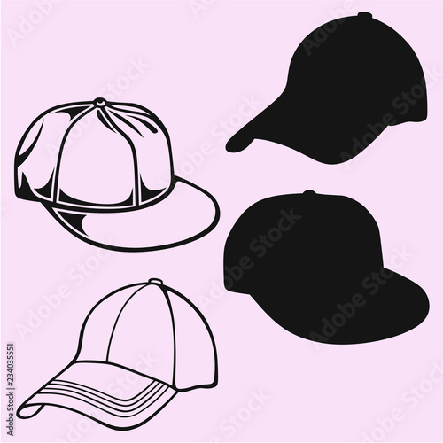 baseball cap vector silhouette isolated