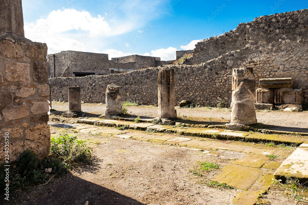 Ruins of Ancient Pompeii, Roman town destroyed by Vesuvius
