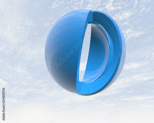 Abstract round object and sky background