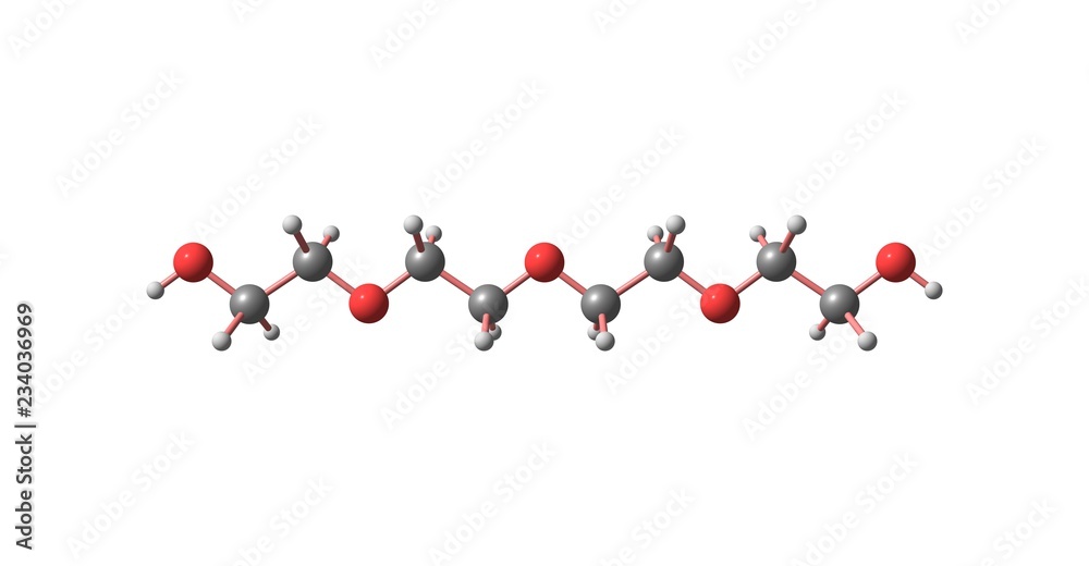 Tetraethylene glycol molecular structure isolated on white