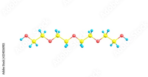 Tetraethylene glycol molecular structure isolated on white