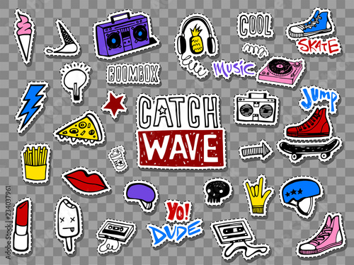 Hipsters teens stickers set