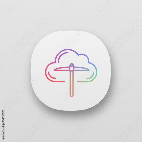 Cryptocurrency cloud mining service app icon
