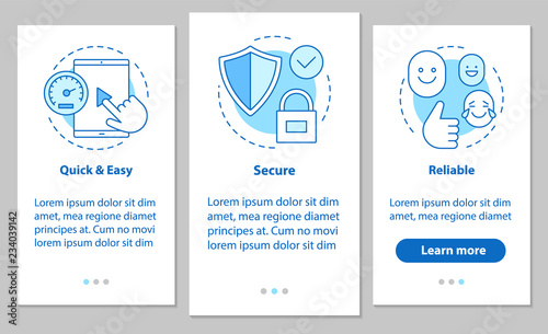 Digital service onboarding mobile app page screen with linear co