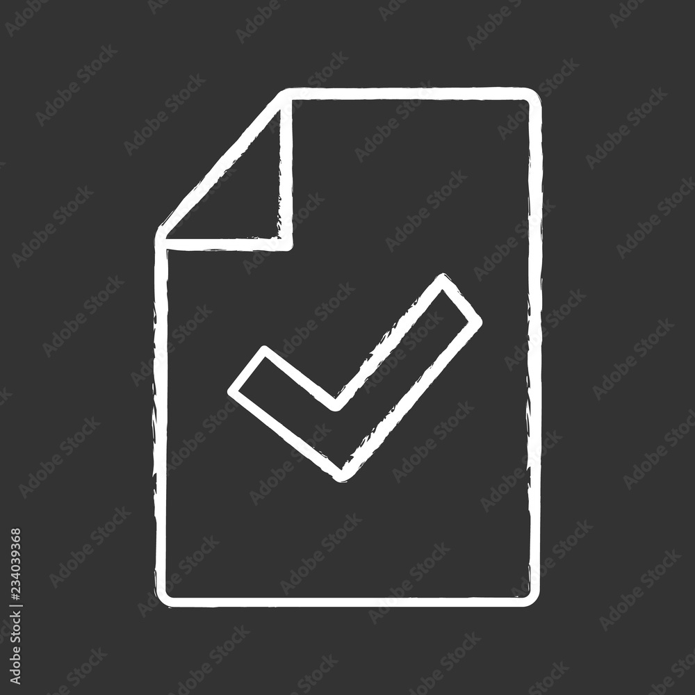 Document verification chalk icon Document verification chalk icon