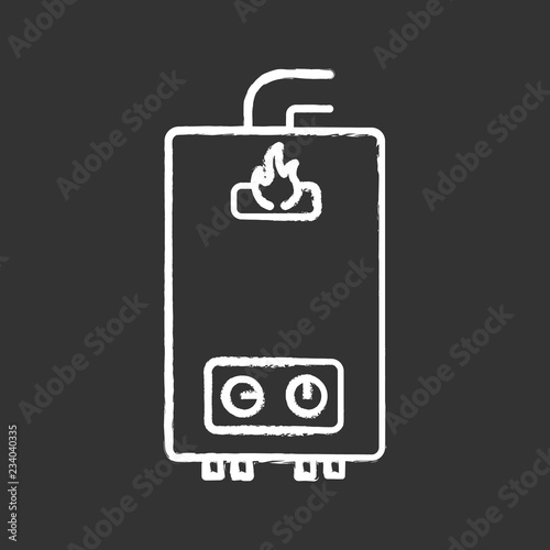 Gas water heater chalk icon