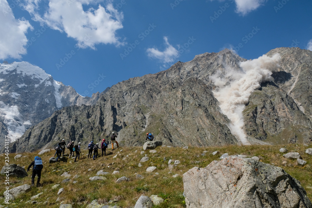 Rockfall in the Caucasus