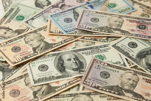 US dollars of different denominations