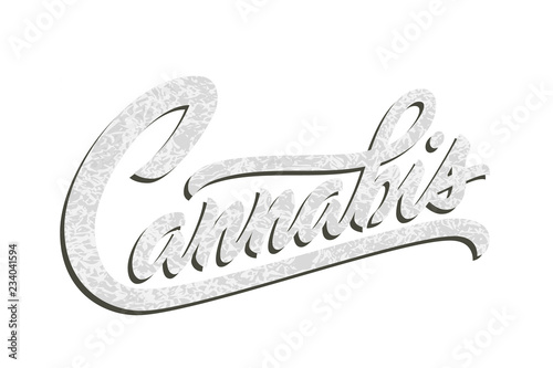 Lettering cannabis for ads, logo, banners