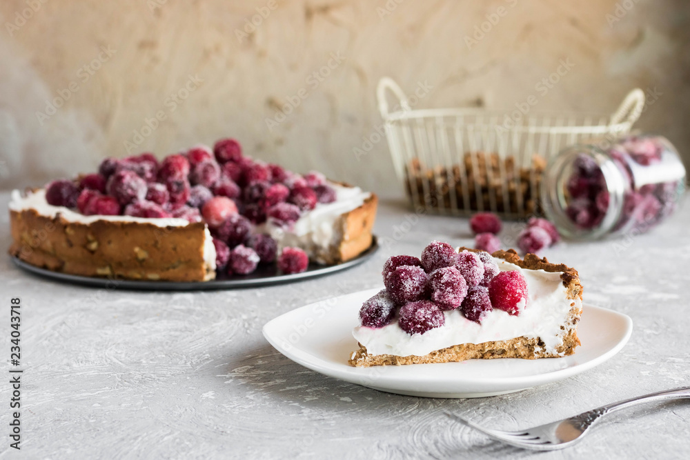 Cranberry meringue with cream cheese for the New Year's table Cranberry meringue with cream cheese for the New Year's table
