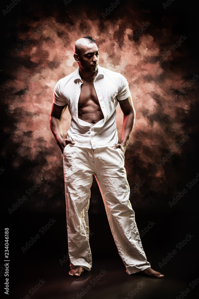 Portrait of a handsome man latino dancer. Portrait of a handsome man latino dancer.