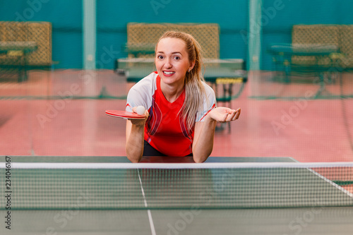 table tennis athlete smiling photo