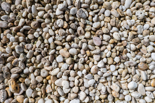variety of gravel decorated on ground in garden
