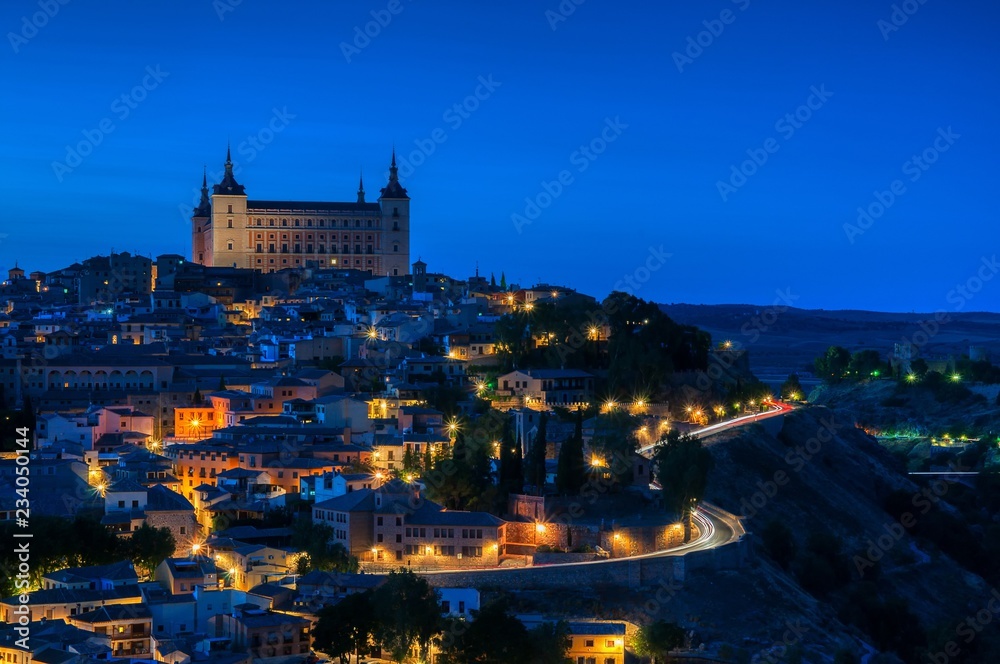 Panoramic view of the medieval center of the city of Toledo.