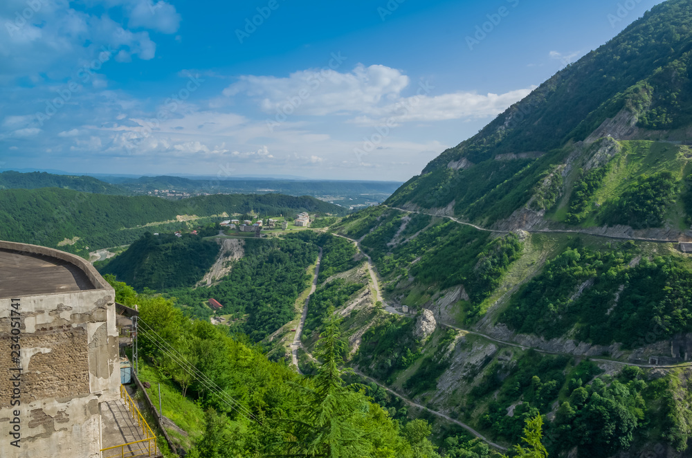Inguri hydroelectric power station in Georgia; beautiful landscape