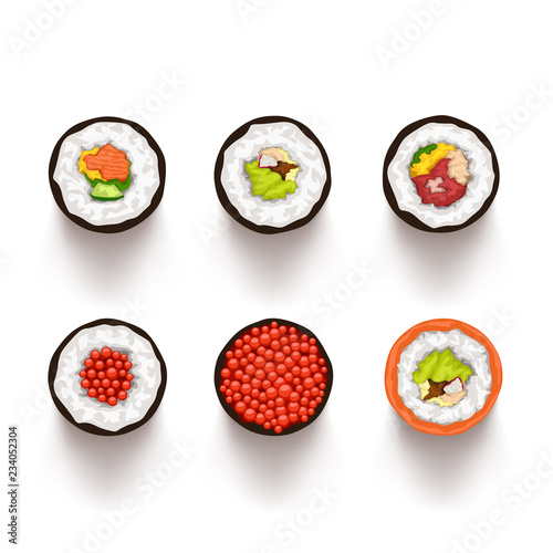 sushi set top view