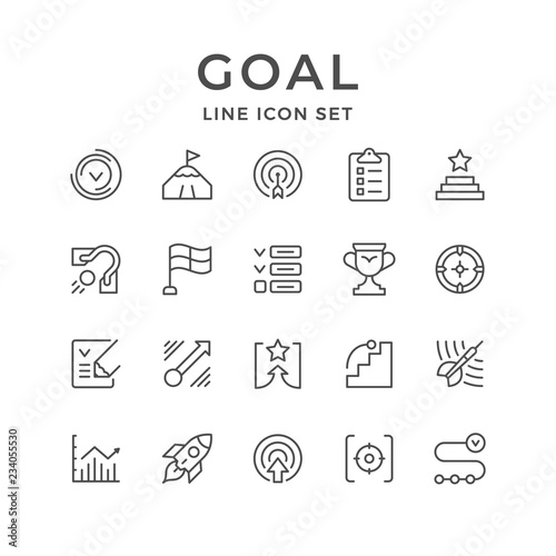 Set line icons of goal
