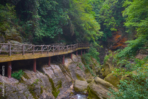 The old beautiful road to kung fu Temple in mountain