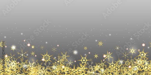 seamless golden snowflakes on colored background