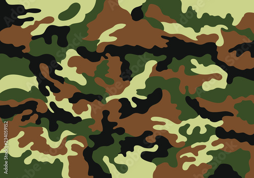 Print on clothes with abstract texture of camouflage