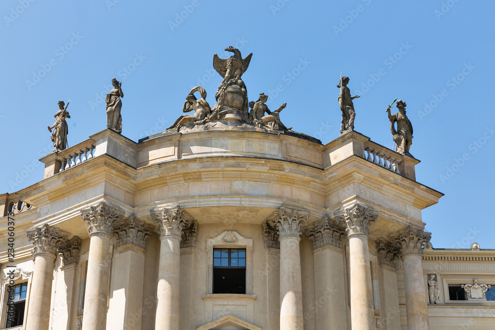 Statues of Humboldt University library in Berlin, Germany,