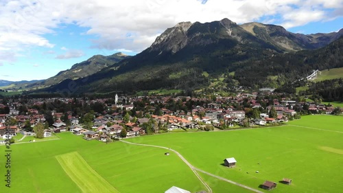 Aerial view of the town of Oberstorf and the Allgau photo