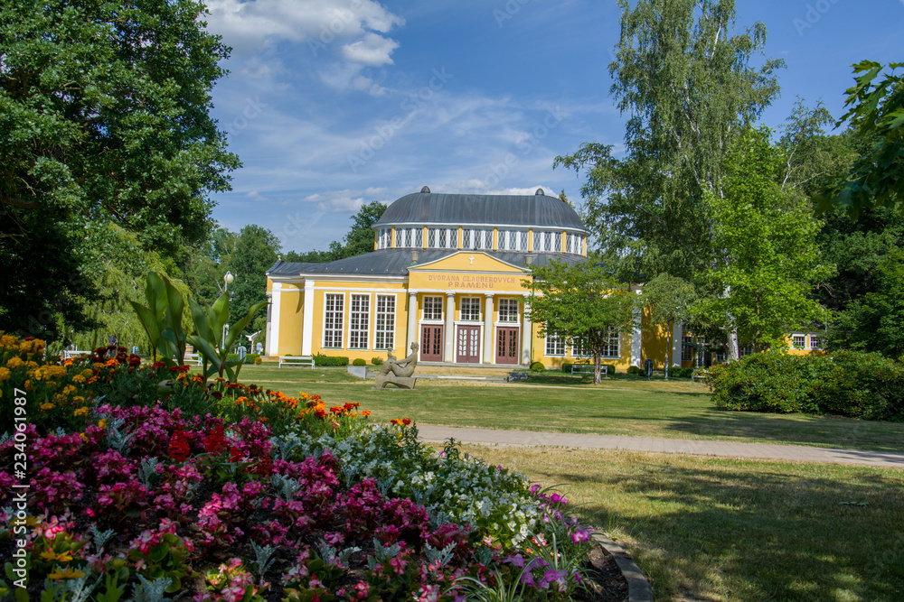 Pavilion with mineral water springs - small west Bohemian spa town Frantiskovy Lazne (Franzensbad) - Czech Republic