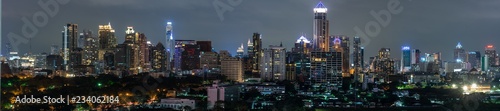 bangkok panorama view of landmark building and Suan Lum Night Bazaar in Bangkok Thailand © Teanchai
