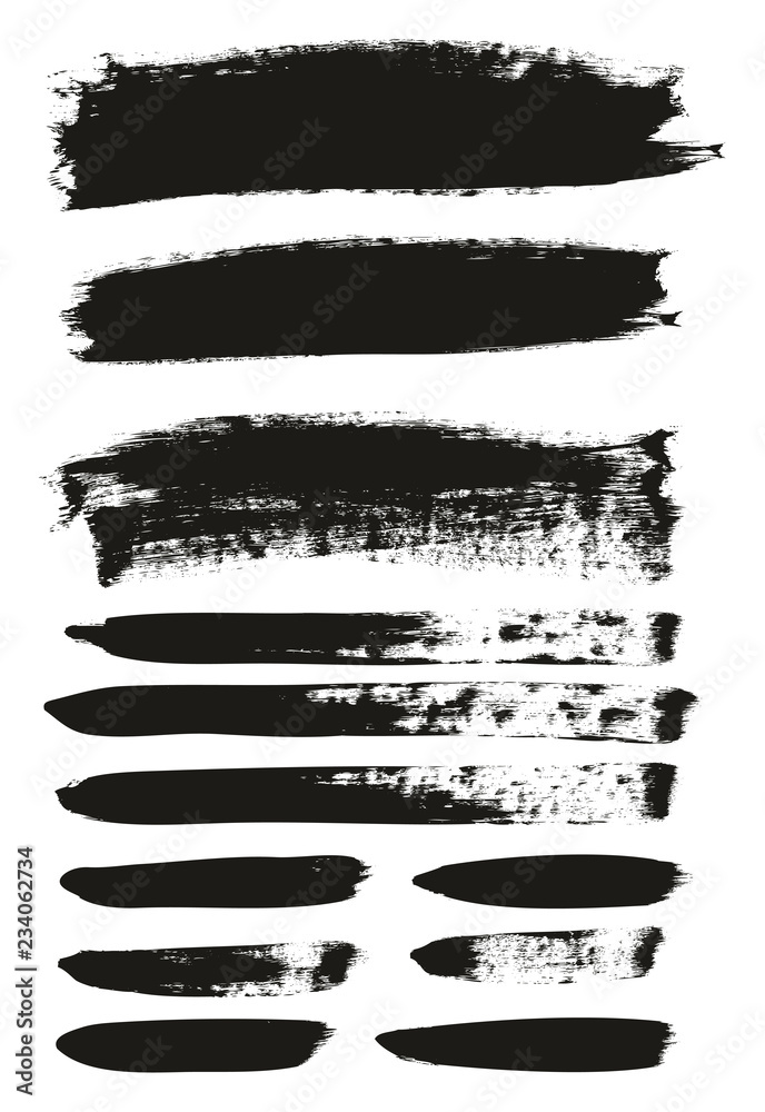 Calligraphy Paint Brush Background & Lines Mix High Detail Abstract Vector Background Set 143