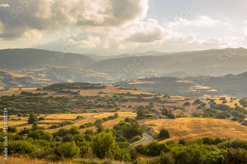 Fototapeta Naklejka Na Ścianę i Meble -  Irrigated Agricultural landscape on Cyprus