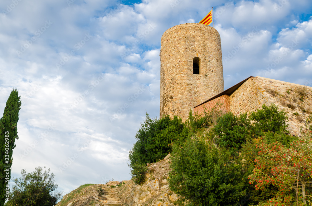 San Juan castle, sunny day. Blanes Costa Brava, Catalonia