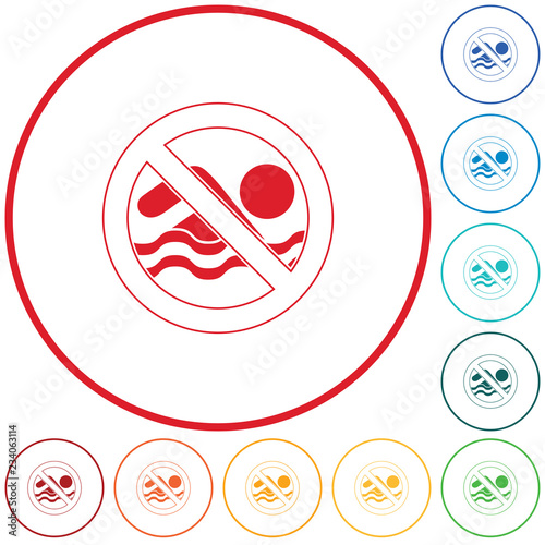 No swimming prohibition sign icon