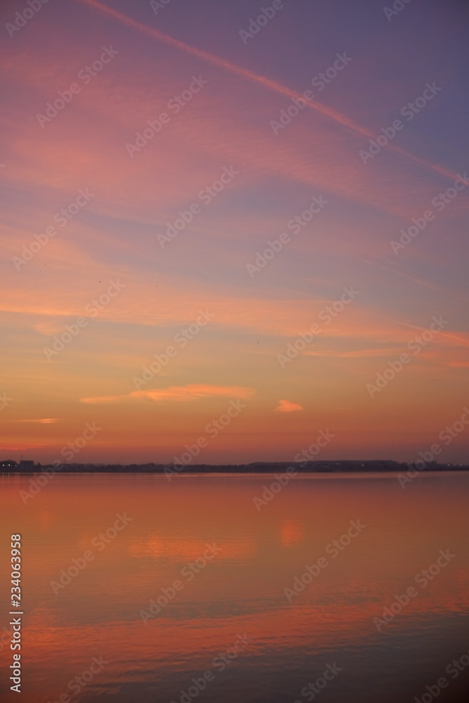 A beautiful sunset over a lake