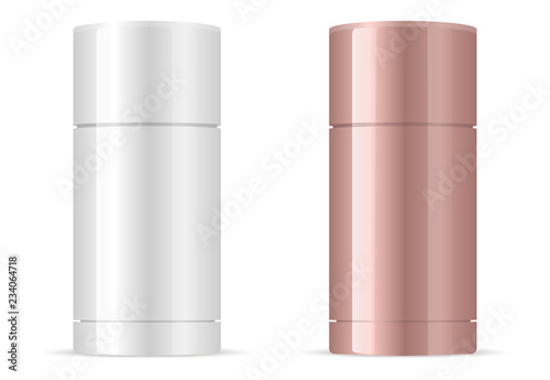 Deodorant antiperspirant stick packaging mockup. Container, isolated on white background. HQ EPS vector.