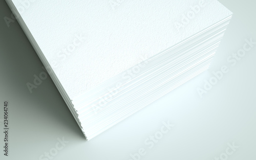 Business Card Mock-Up (US 3.5 x 2) - One Stack of Cards. Closeup. 3D Illustration photo