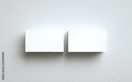 Business Card Mock-Up (US 3.5 x 2) - Two Stacks of Cards. 3D Illustration photo