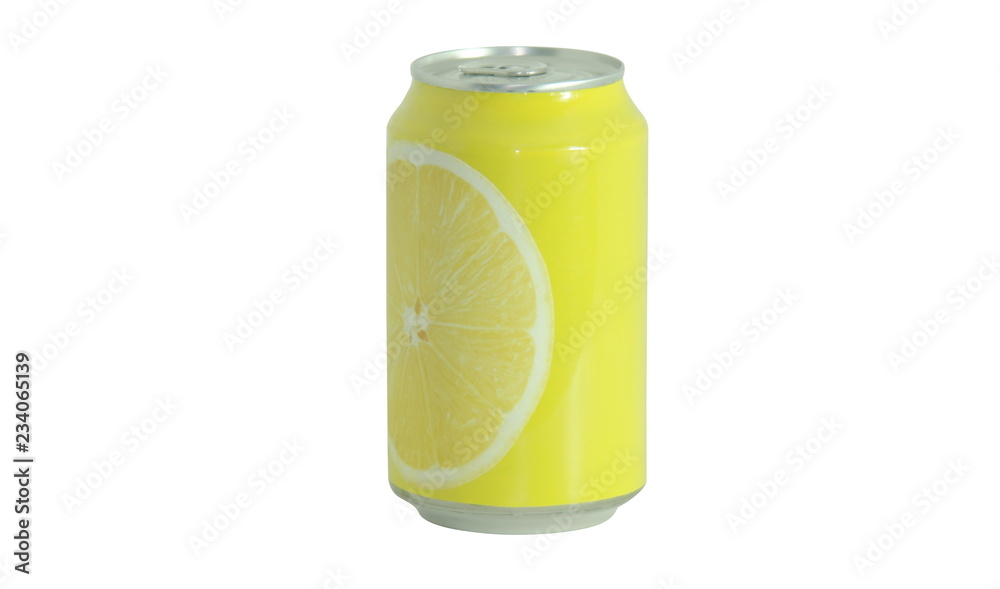 Refrigerante de limão em lata - obrazy, fototapety, plakaty 