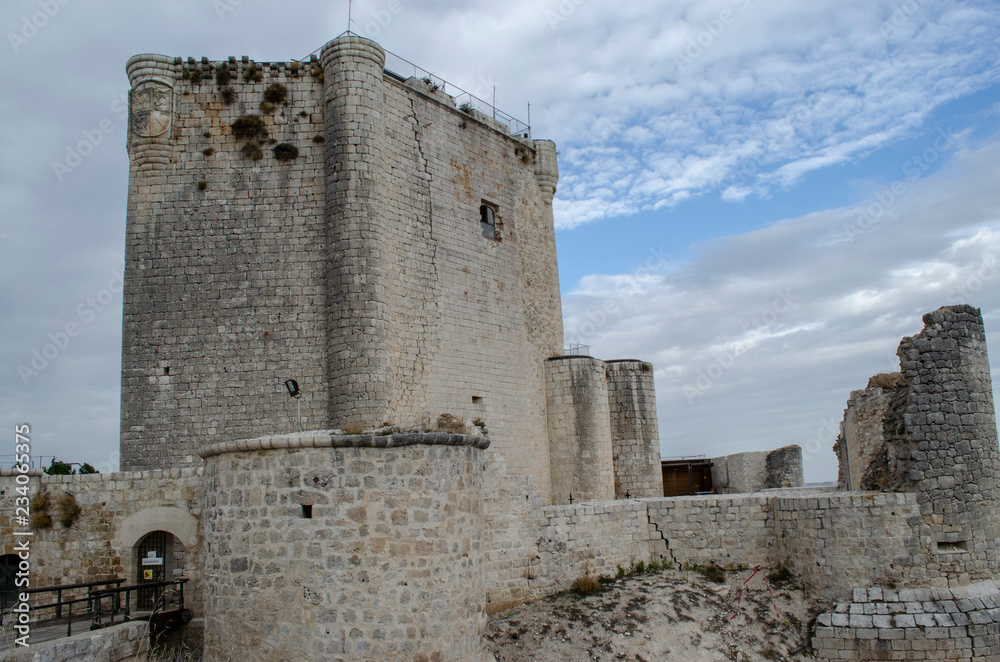 Iscar village castle in the province of Valladolid