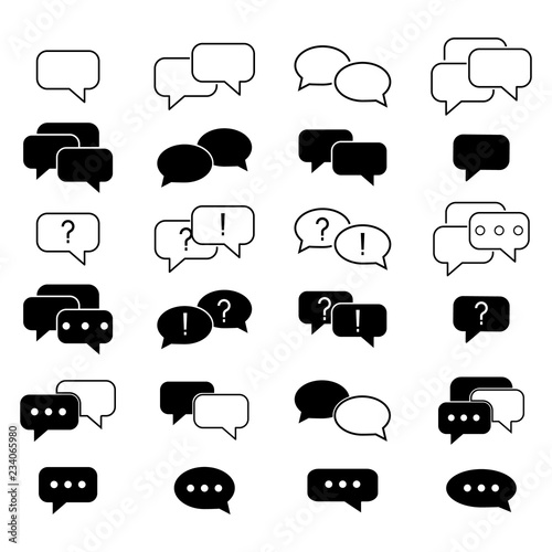 Set of the sms Message news icons info