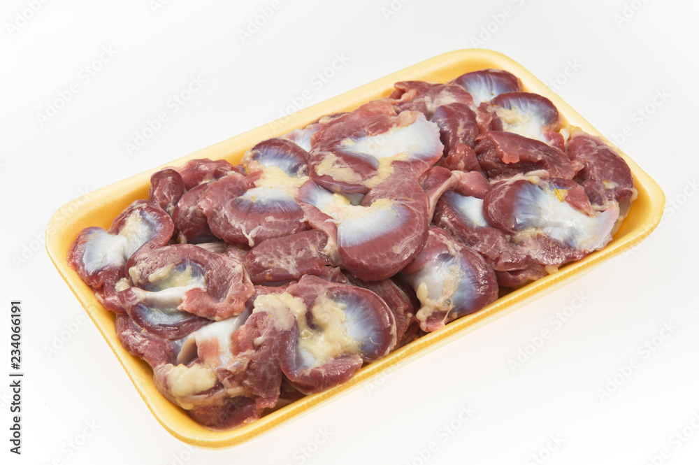 Fresh chicken giblets in package Fresh chicken giblets in package