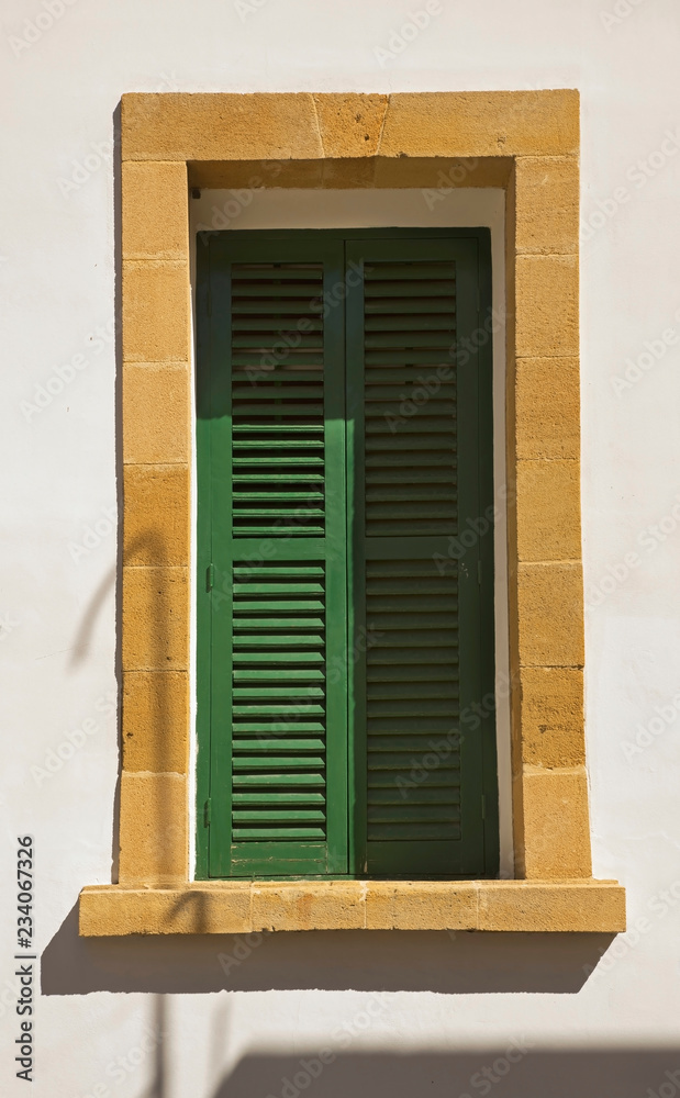 Window of old house at historical district of Nicosia. Cyprus